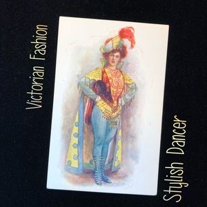 Vintage Fashion Dancer Linen Postcard Art!